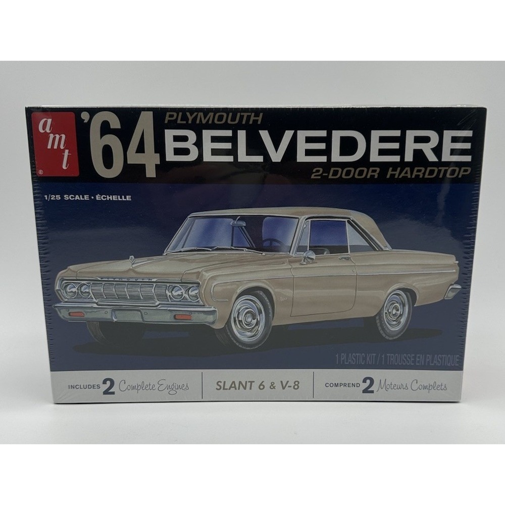 AMT 1188 1964 PLYMOUTH BELVEDERE 2 DOOR HARDTOP 1/25 MODEL KIT SEALED